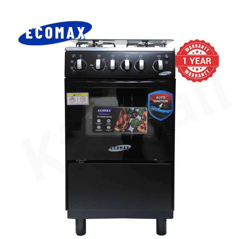ECOMAX 3 Gas + 1 Electric 4 Burners Free Standing Gas Cooker Cooking Range with 60L Oven Automatic lgnition LX-680-3G1E