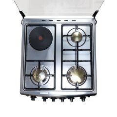 ECOMAX 3 Gas + 1 Electric 4 Burners Free Standing Gas Cooker Cooking Range with 55L Oven Automatic lgnition LX-680-3G1E