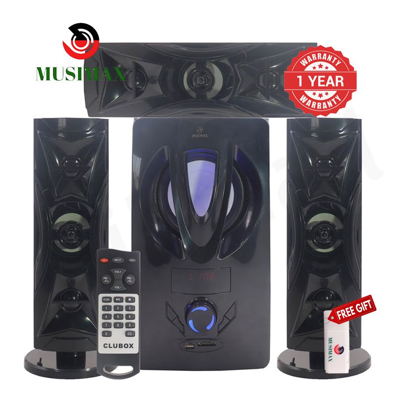 MUSIMAX 3.1CH Bluetooth LM-1107 Woofer Home Theater System Speaker Systems Subwoofer USB/SD/FM Home Audio System with Remote Control 12000W