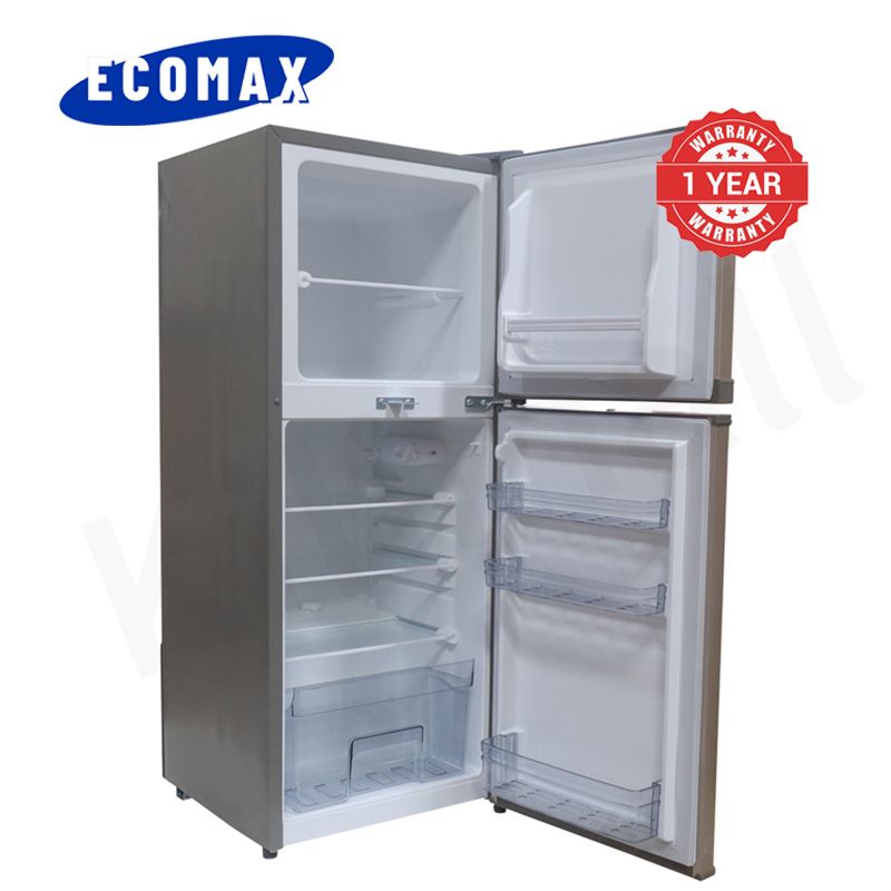 ECOMAX 118L Double Doors Fridge Freezer Refrigerator with Lock and Keys BCD-118