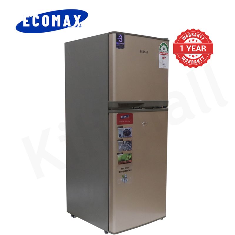 ECOMAX 118L Double Doors Fridge Freezer Refrigerator with Lock and Keys BCD-118