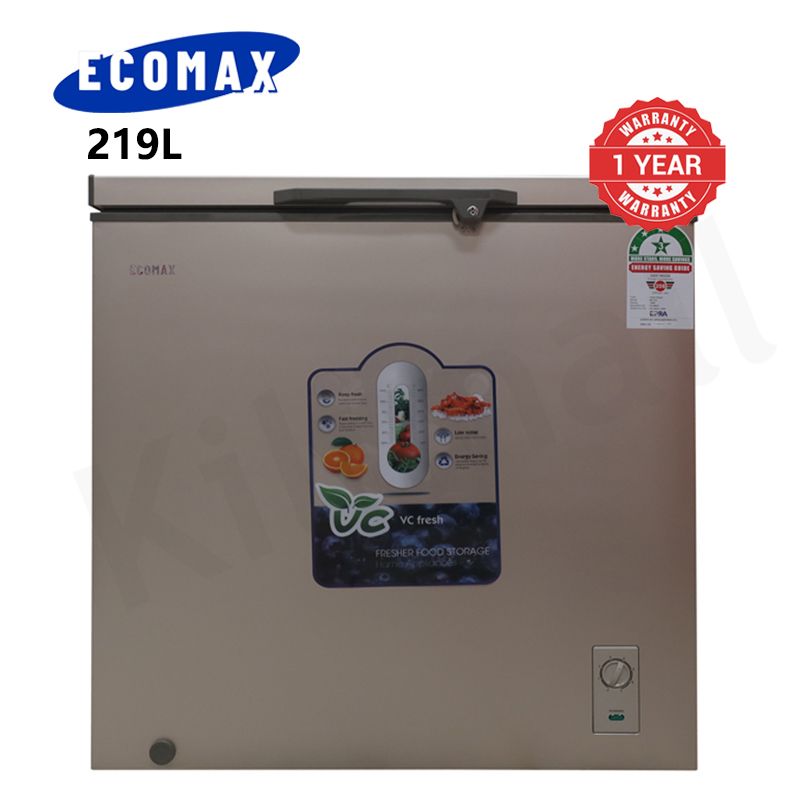 ECOMAX 219L Deep Freezer Chest Freezer with Basket Energy-Saving Fridge Refrigerator Suitable for Kitchen BD-219