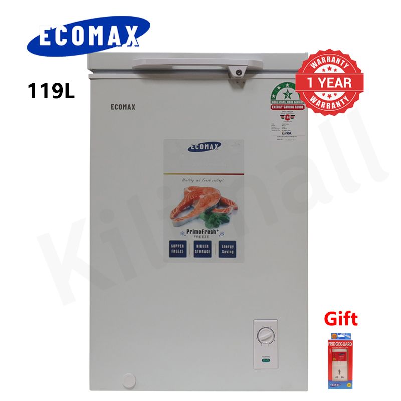 ECOMAX 119L Chest Freezer Deep Freezer with Basket for Meat Storage Energy Star Rated Upright Freezer BD-119