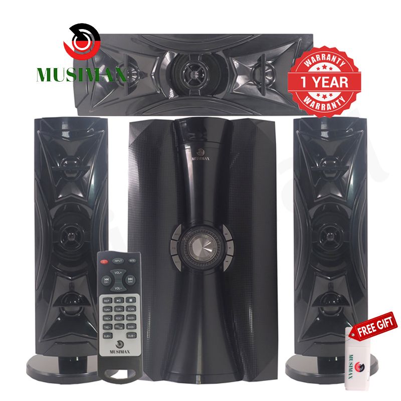MUSIMAX 3.1CH HI-FI Multimedia Bluetooth LM-1106 Woofer Home Audio System Speaker Systems Home Theater System Subwoofer with Remote Control 3000W