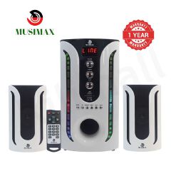 MUSIMAX 2.1CH Multimedia Bluetooth Speaker System Home Theater Subwoofer Woofer with Remote Control FM USB SD Home Audio System PMPO 5000W  LX-60