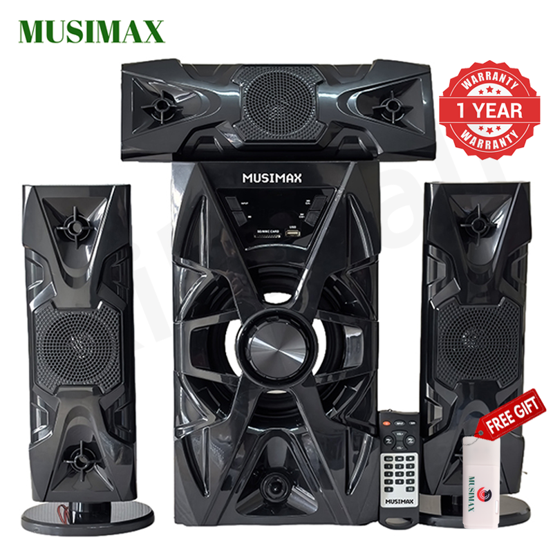 MUSIMAX 3.1CH X-Base LM-1105 Woofer HI-FI BT Speaker Systems AC/DC Subwoofer Home Audio System 3000W with Remote Control Bluetooth FM USB SD