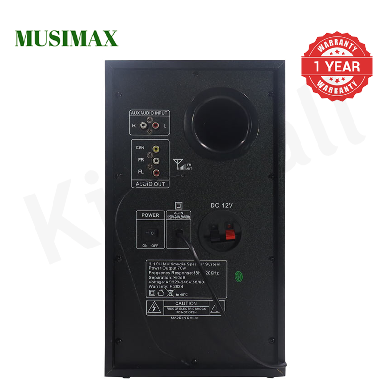 MUSIMAX 3.1CH Multimedia Bluetooth Woofer LM-1107 Home Theater System Speaker Systems Subwoofer USB/SD/FM/DVD Input Home Audio System with Remote Control 3000W