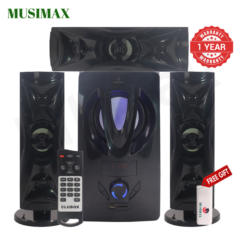 MUSIMAX 3.1CH Multimedia Bluetooth Woofer LM-1107 Home Theater System Speaker Systems Subwoofer USB/SD/FM/DVD Input Home Audio System with Remote Control 3000W