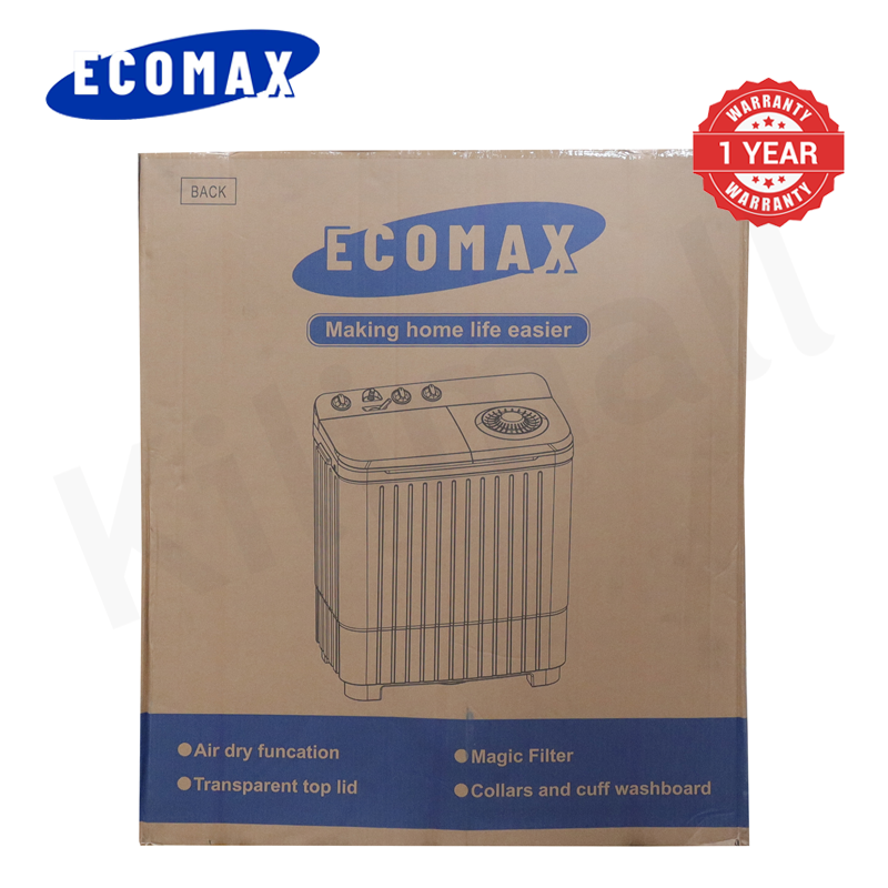 ECOMAX 9KG Twin Tub Washing Machine Air Dry Washer with Transparent Top Lid B9kg