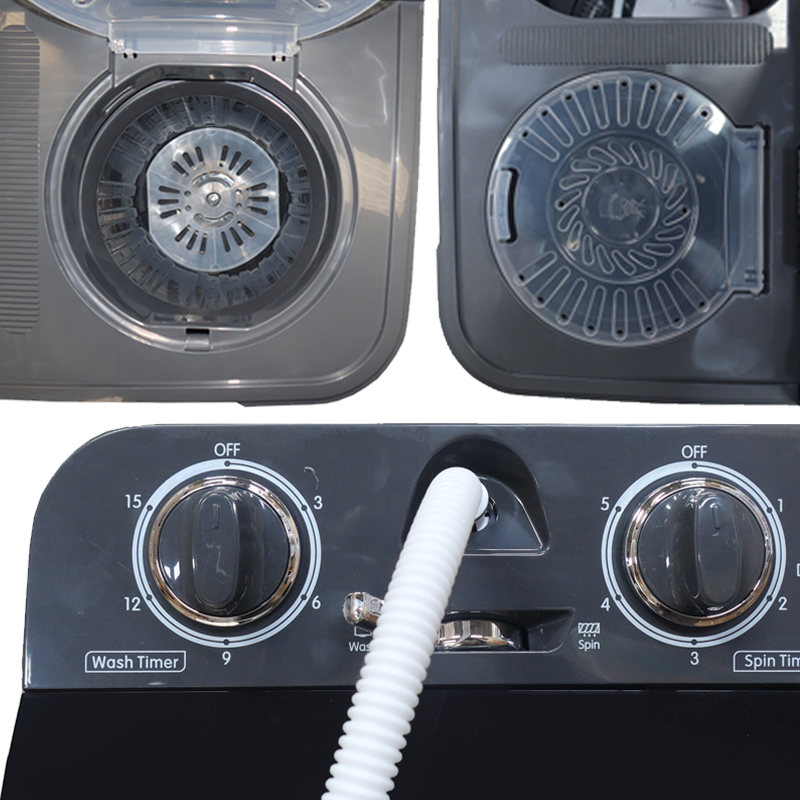 ECOMAX 9KG Twin Tub Washing Machine Air Dry Washer with Transparent Top Lid B9kg