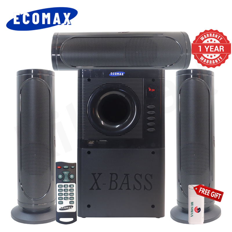 ECOMAX 3.1CH Bluetooth LM-1109 Woofer Home Theater System Speaker Systems Subwoofer USB/SD/FM Home Audio System with Remote Control 20000W
