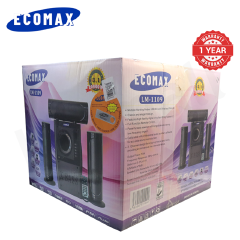 ECOMAX 3.1CH Bluetooth LM-1109 Woofer Home Theater System Speaker Systems Subwoofer USB/SD/FM Home Audio System with Remote Control 20000W