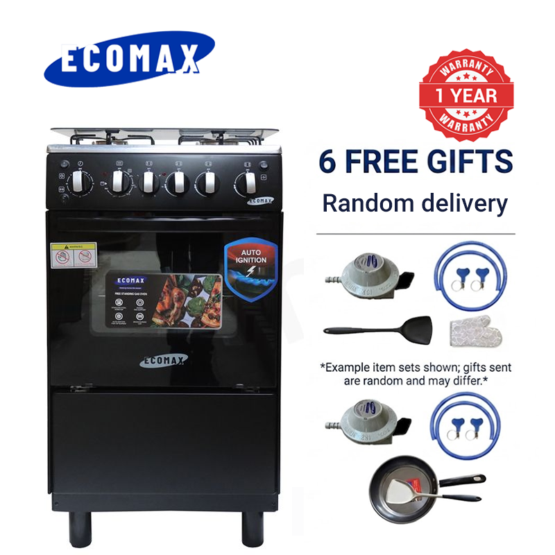 ECOMAX 3 Gas + 1 Electric 4 Burners Free Standing Gas Cooker Cooking Range with 55L Oven Automatic lgnition LX-680-3G1E