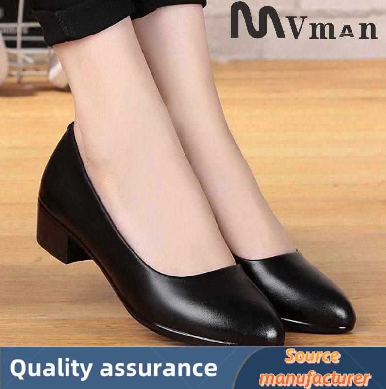 New Arrivals Mvman Women's Loafers Slip on Shoes Chunky Low Block Heels Closed Toe Pumps Shoes Office Shoes Ladies Elegant Wedding Dress Shoes