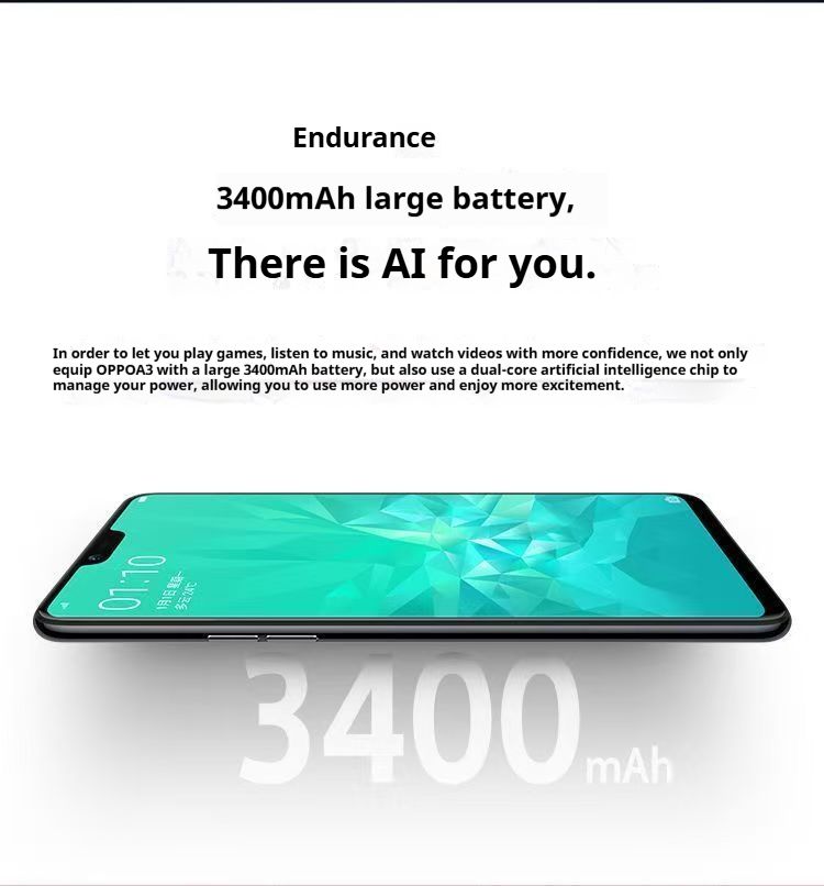 Refurbished Oppo F7/A3 Phones  4GB + 128GB dual sim Multiple colors available 6.2-inch Large Screen Grade A quality Arrived in 3 days  Brand new-like  3400mAh 100% capacity Large Battery Smartphone