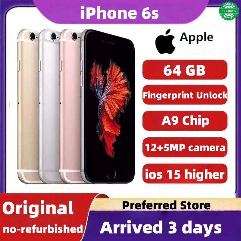 iphone 6s 64GB Memory Arrived in 3 days Original non-refurbished mobile phone ios 15 version 4.7-inch 2750mAh Battery 12MP+5MP with Fingerprint Unlocked Smart Phones