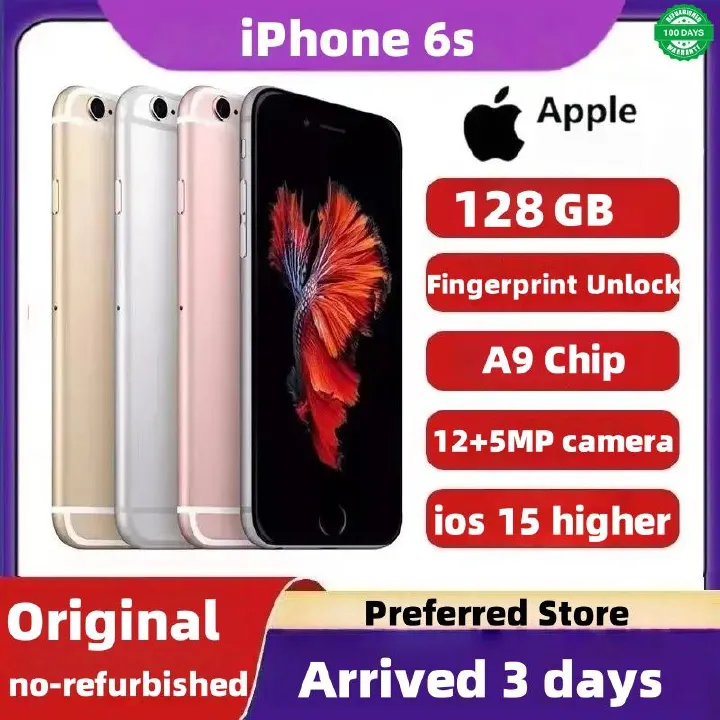 iphone 6s 128GB Memory Arrived in 3 days Original non-refurbished mobile phone ios 15 version  4.7-inch 2750mAh Battery 12MP+5MP with Fingerprint Unlocked Smart Phones