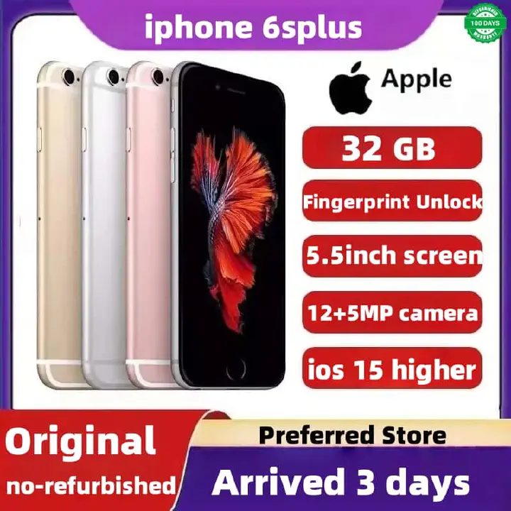 iphone 6s Plus Arrived in 3 days Gold Grade A Quality ios 15 version 32GB + 2GB 5.5-inch 2750mAh Battery 12MP+5MP with Fingerprint Unlocked Smart Phones  A9 chip 2G/3G/4G LTE Network
