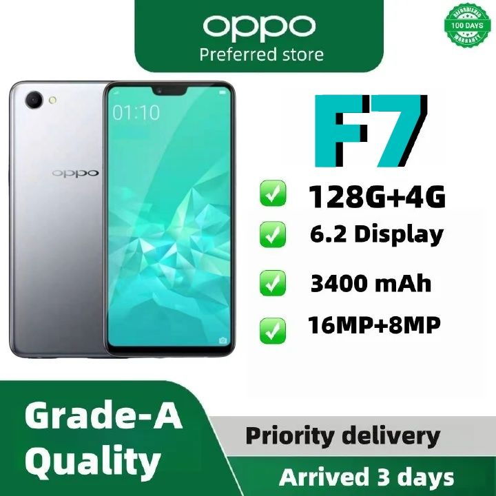 Refurbished Oppo F7/A3 Phones  4GB + 128GB dual sim Multiple colors available 6.2-inch Large Screen Grade A quality Arrived in 3 days  Brand new-like  3400mAh 100% capacity Large Battery Smartphone