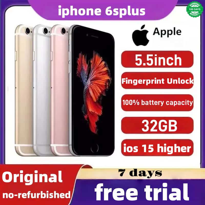 iphone 6s Plus Original Arrived in 3 days Gold Grade A Quality ios 15 version 32GB 5.5-inch almost new screen 2750mAh 100% battery capacity Battery Fingerprint Unlocked Smart Phones  A9 chip