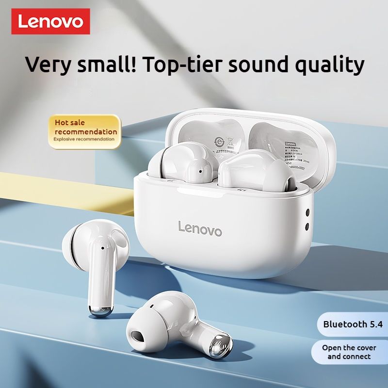 Lenovo Bluetooth 5.4 earbuds Exquisite Compact Intelligent call environment noise reduction Semi-in-ear design Berlin sound quality Music sports and gaming earphone Long battery life 13mm speaker