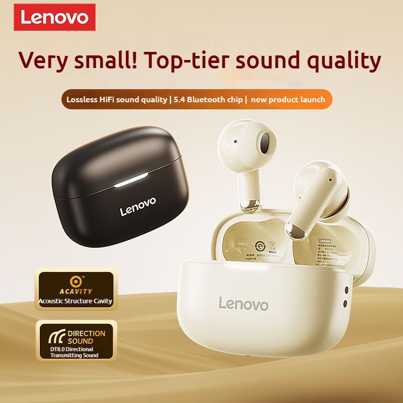 Lenovo Bluetooth 5.4 earbuds Exquisite Compact Intelligent call environment noise reduction Semi-in-ear design Berlin sound quality Music sports and gaming earphone Long battery life 13mm speaker