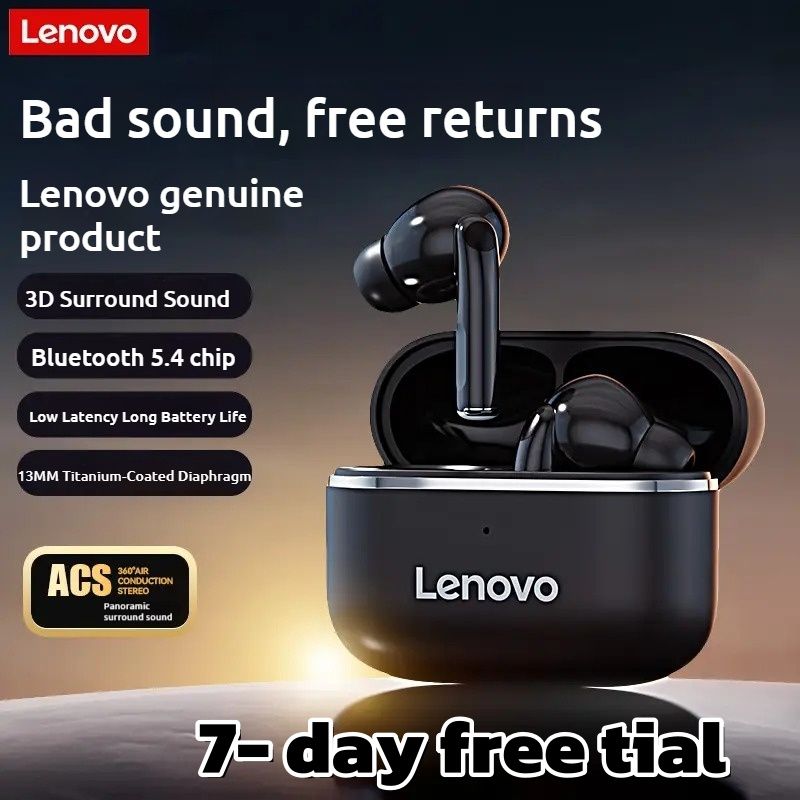 Lenovo Bluetooth 5.4 Original True Wireless Bluetooth Earphones In-ear Intelligent Noise Reduction Music Game  Sports Earbuds  Low Latency Long Battery Life Suitable for Apple Android Smartphones