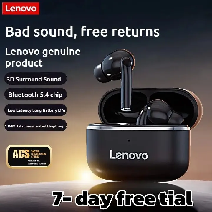 Lenovo Bluetooth 5.4 Original True Wireless Bluetooth Earphones In-ear Intelligent Noise Reduction Music Game  Sports Earbuds  Low Latency Long Battery Life Suitable for Apple Android Smartphones