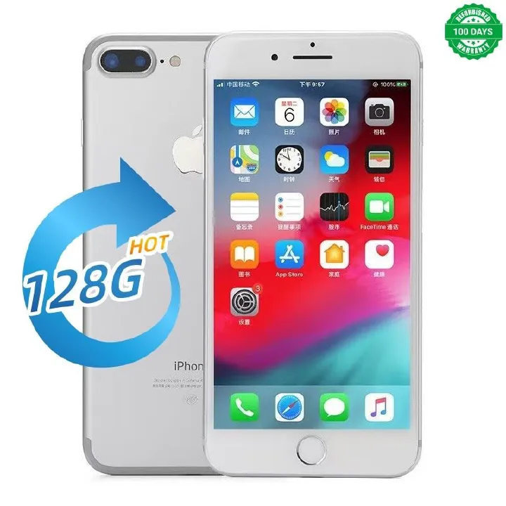 iphone 7Plus Grade A quality 5.5inch original phone 128GB 7MP+12MP A10 chip  Touch ID All functions are normal 100% battery capacity with fingerprint Beautiful screen and beautiful back cover