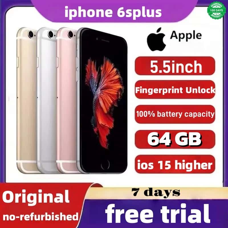 iphone 6s Plus 64GB Original Arrived in 3 days Gold Grade A Quality ios 15 version  5.5-inch almost new screen 2750mAh 100% battery capacity Battery with Fingerprint Unlocked A9 chip Smart Phones