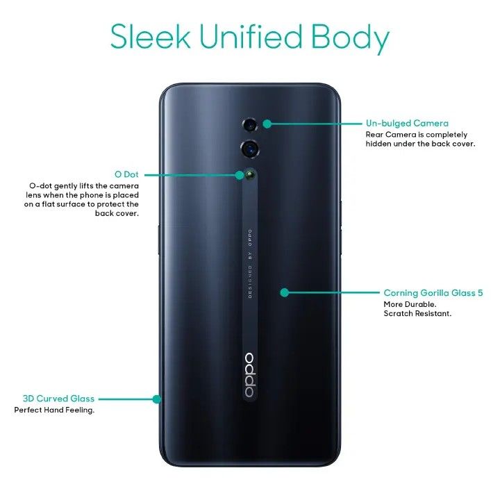 Refurbished OPPO Reno Grade-A Quality Smartphone 6+256G Grade A Quality with Face Unlock with Fingerprint 6.4 inch, Support 2G/3G/4G Network Dual SIM 3765mAh New Battery  48M+16M Camera Android 10