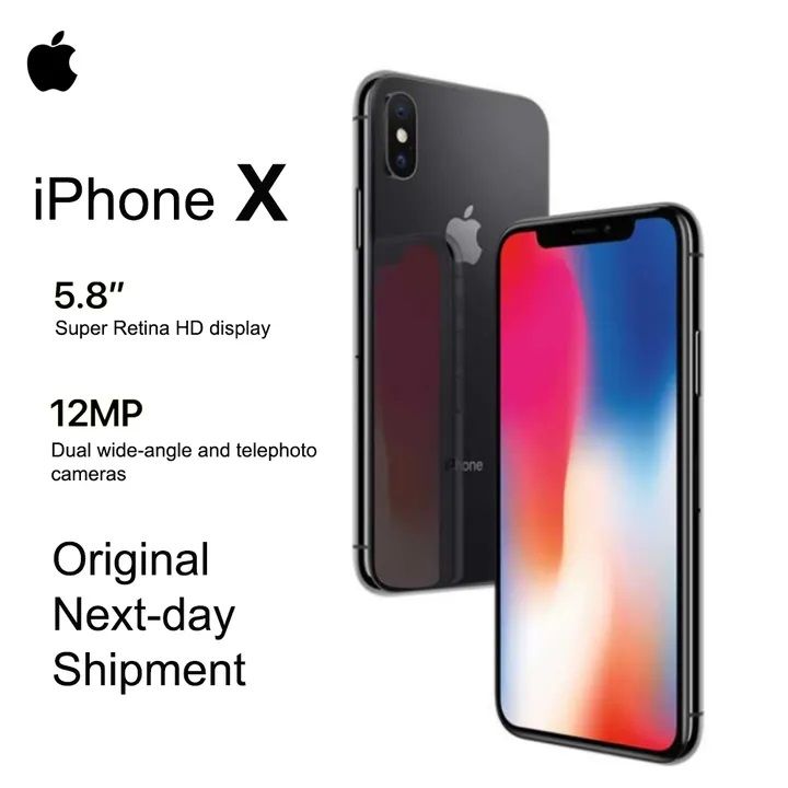 Refurbished iPhone X 256GB/64GB + 3GB/ 12MP+7MP 5.8 inch Smartphone   A11 Bionic processor 2G/3G/4G/LTE single standard SIM iPhone first generation full screen