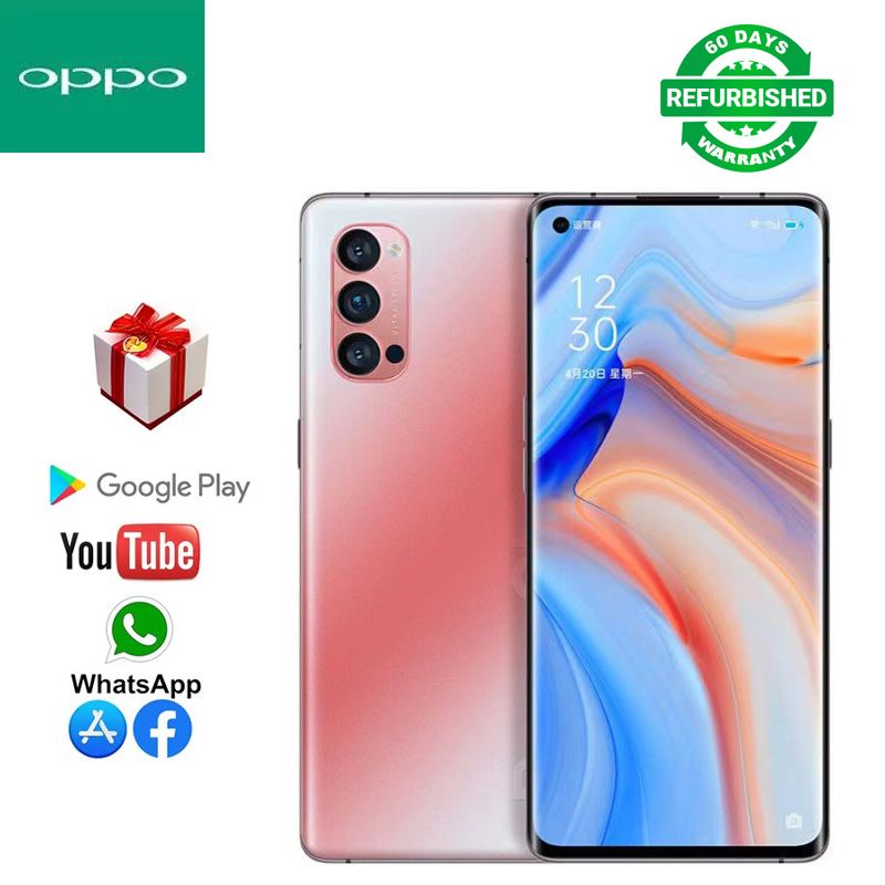 Refurbished  OPPO Reno 4Pro Reno4 Pro 5G network smartphone 6.5 inch curved screen with fingerprint 8/12GB+128/256GB 4000mAh Rear camera: 48MP main lens Front camera: 32MP