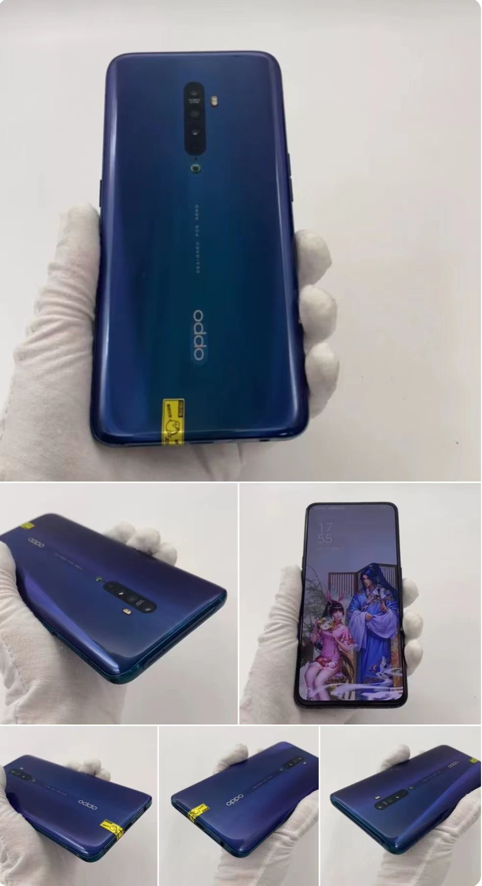 Refurbished Oppo Reno 2 Smartphone 8GB+128GB 6.5 Inch 2G/3G/4G LTE Dual SIM 4000MAH 48MP+16MP Ultra HD Camera No Fingerprint