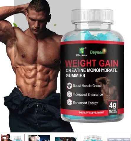 Daynee Weight Gain Gummies with Creatine Monohydrate - Muscle Growth, Endurance & Energy Boost