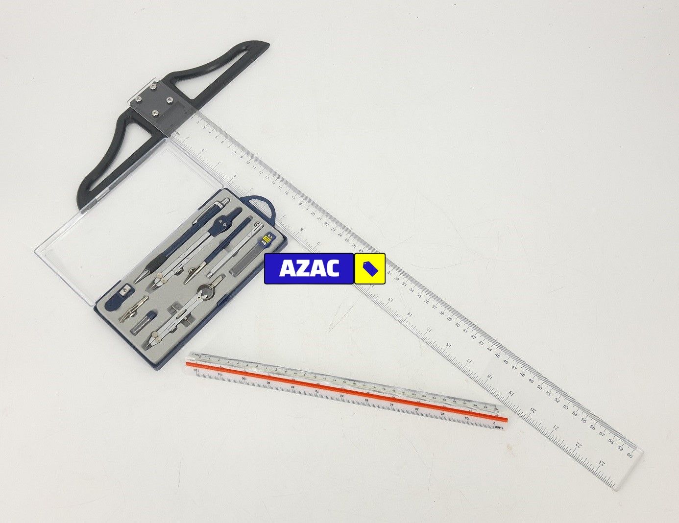 Technical Drawing Set with 300mm Scale Ruler, 600mm T Square Combo
