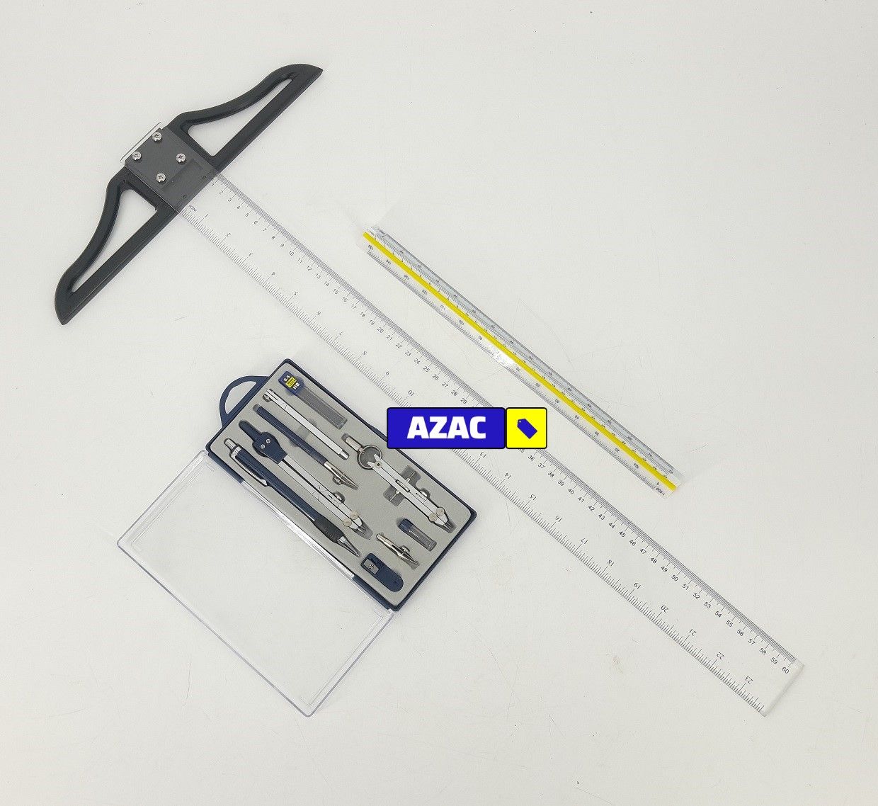 Technical Drawing Set with 300mm Scale Ruler, 600mm T Square Combo