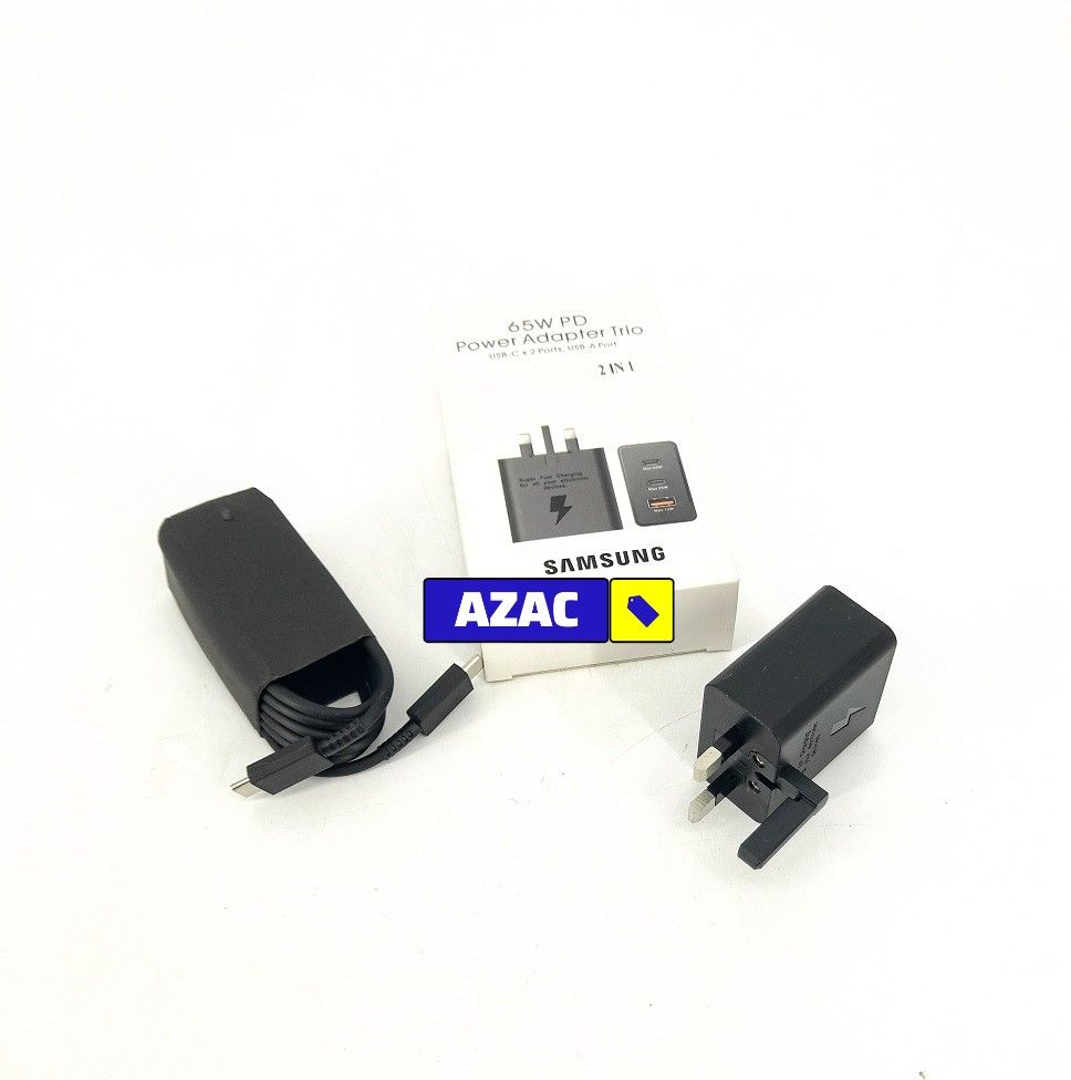 Original Samsung 65W Power Adapter Trio Super Fast Charger with Type-C to Type-C Cable