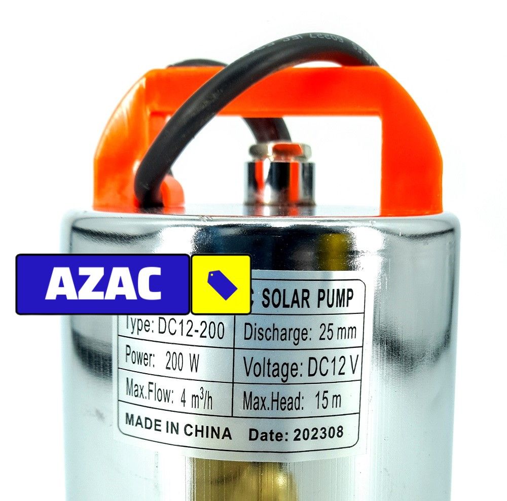 DC12-200 12V Submersible Solar Pump 15M 200W with Valve