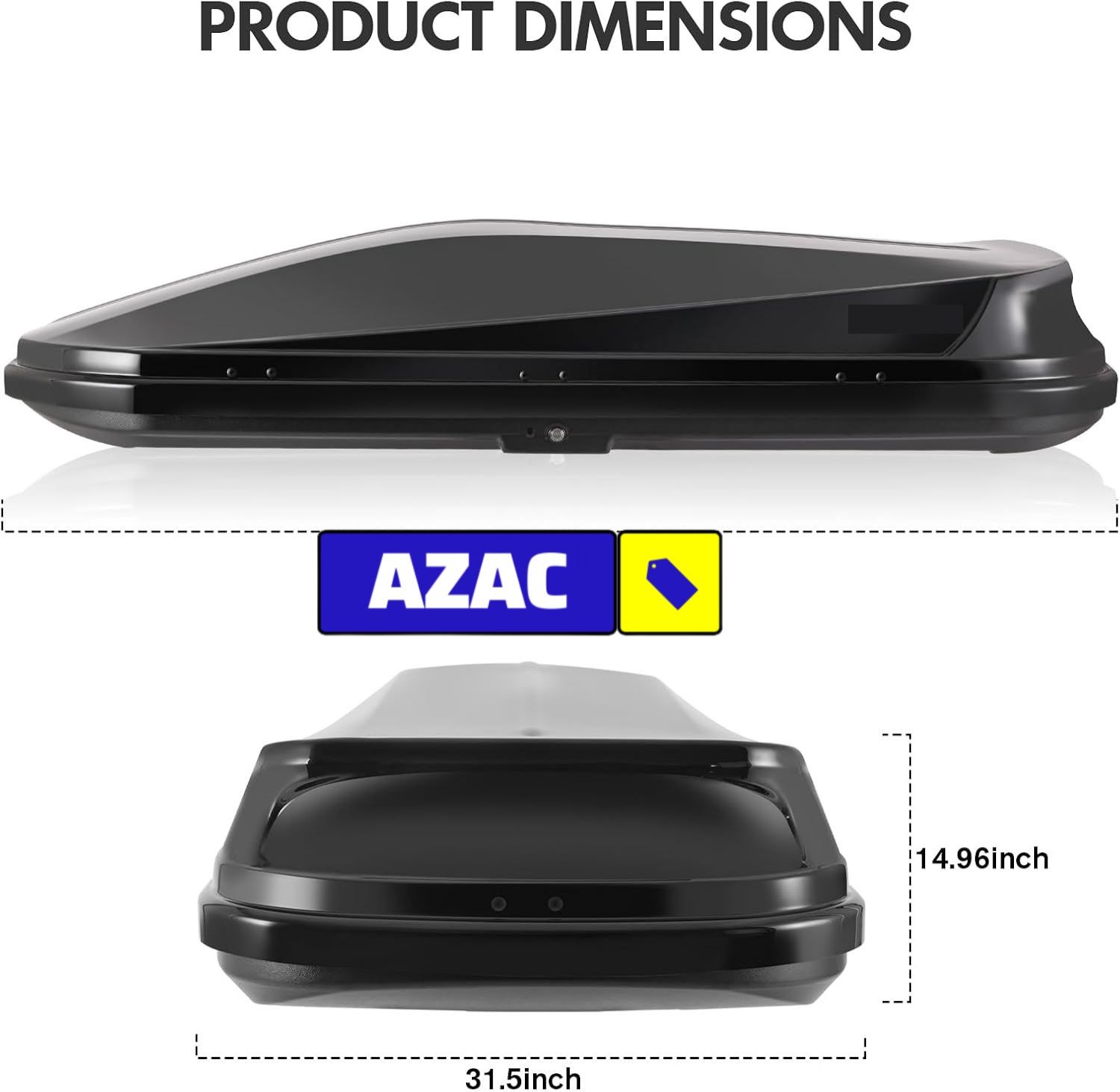 580L Car Rooftop Cargo Carrier Box, Black