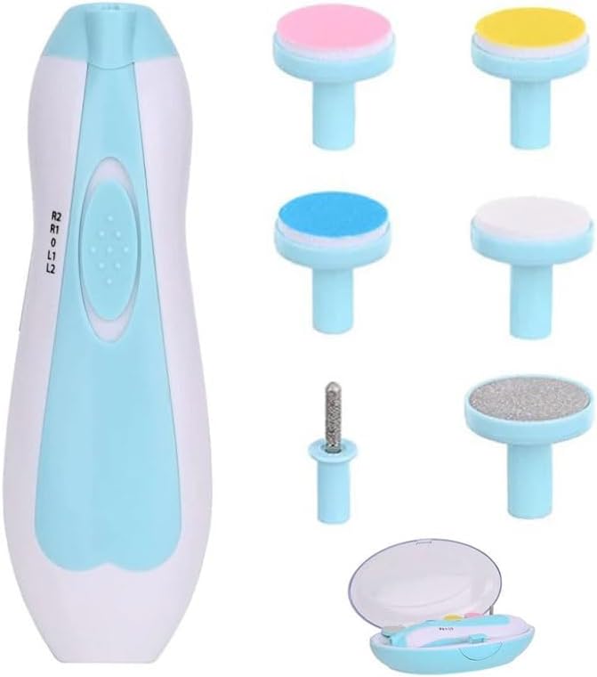 LUXURY Electric Nail Trimmer File Electric-Safe Baby Nail Clippers,Manicure Kit for Newborn Kids and Adults, Extra Grinding Heads