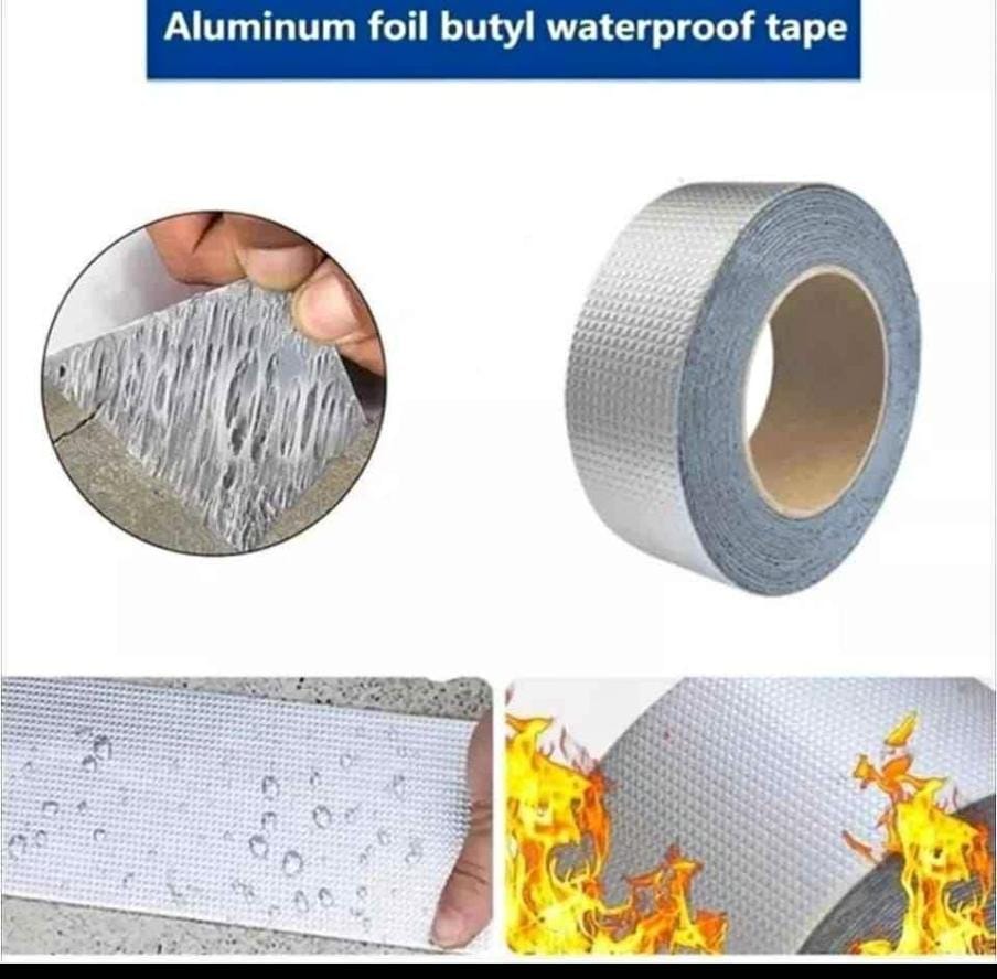 STRONG Butyl Tape Waterproof Tape Aluminum Foil Tape Sealan Tape 50mm x 2.5m, for RV Repair, Window, Silicone, Boat and Pipe Sealing, Glass & EDPM Rubber Roof Patching