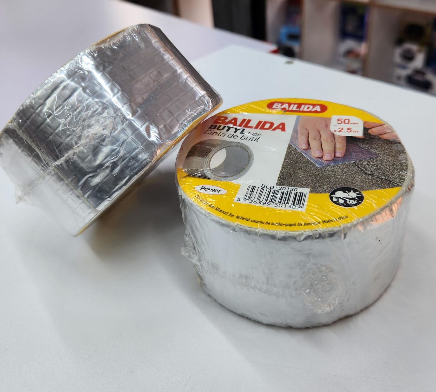 STRONG Butyl Tape Waterproof Tape Aluminum Foil Tape Sealan Tape 50mm x 2.5m, for RV Repair, Window, Silicone, Boat and Pipe Sealing, Glass & EDPM Rubber Roof Patching