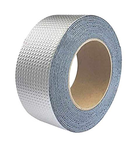 STRONG Butyl Tape Waterproof Tape Aluminum Foil Tape Sealan Tape 50mm x 2.5m, for RV Repair, Window, Silicone, Boat and Pipe Sealing, Glass & EDPM Rubber Roof Patching