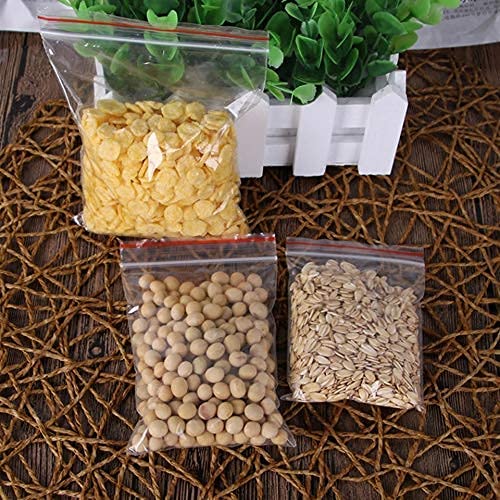 DURABLE 100 Pcs Ziplock Bags Resealable Cello Bags, Self Sealing Thick OPP, Poly Zip Lock Plastic Bags,Cellophane Bags for Cookies,Travel, Storage, Packaging