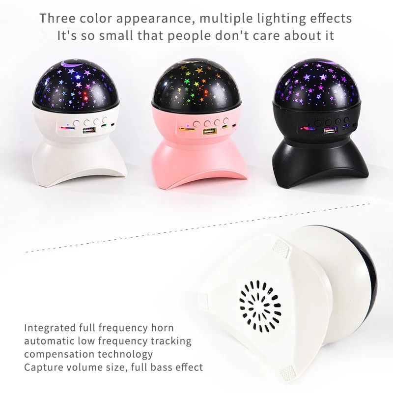 ROMANTIC Star Projector sky Colorful Light, High Sound Bluetooth Speaker with colourful Sky light, Wireless Sound Box with radio, Room decor, Bedroom decoration