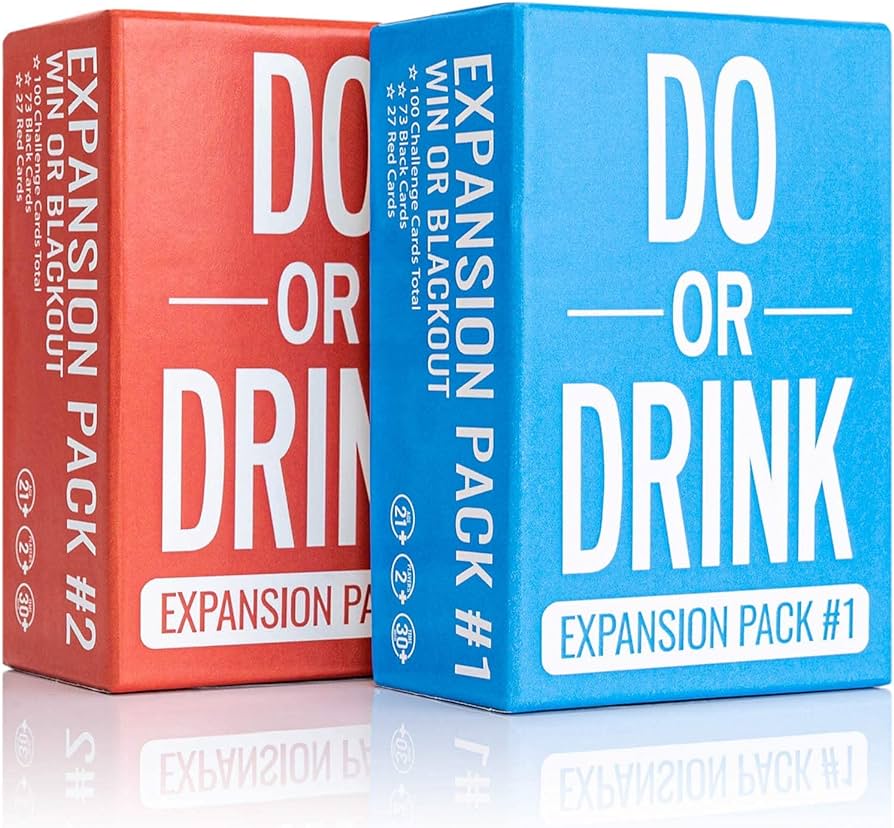 FUN Do or Drink - Card Game - Two Expansion Packs - Party Game - Dares for College, Camping and 18th Birthday Parties