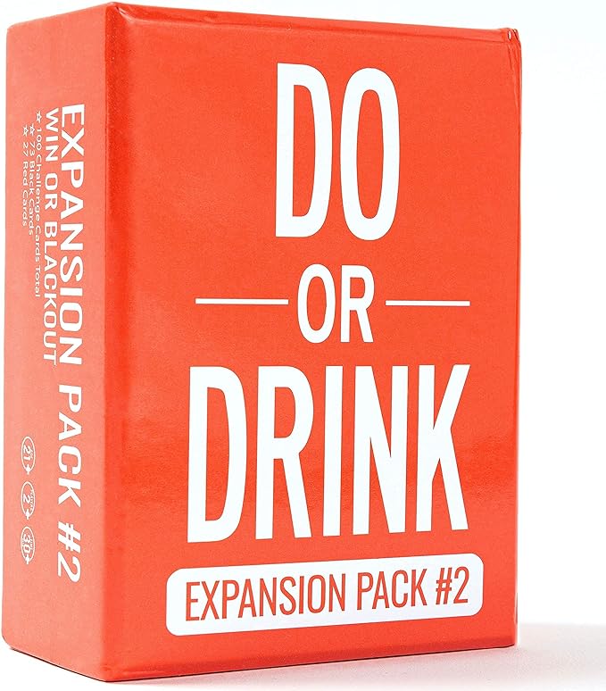 FUN Do or Drink - Card Game - Two Expansion Packs - Party Game - Dares for College, Camping and 18th Birthday Parties