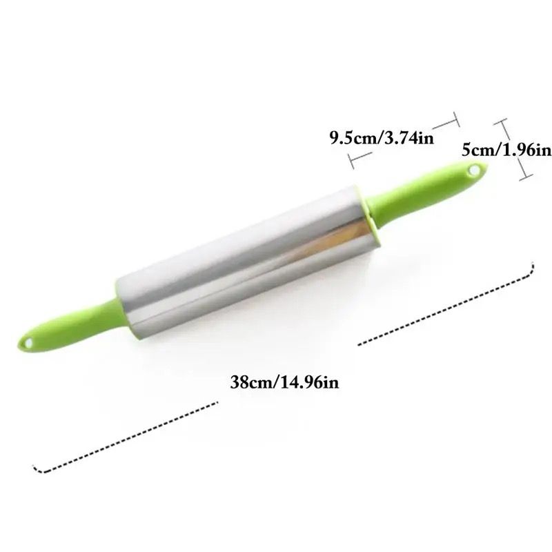 PREMIUM Stainless Steel Rolling Pin Non Stick Pastry Roller with Handles Baking  Biscuit Fondant Cake Dough Engraved Roller Stainless Steel Rolling Pin Dough Roller Non-Stick Durable Rolling Pin