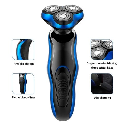 HIGH QUALITY 4D Touch Smoother Shaving Machine Triple Headed Flex Shaver with Titanium Blades and Cordless Operation